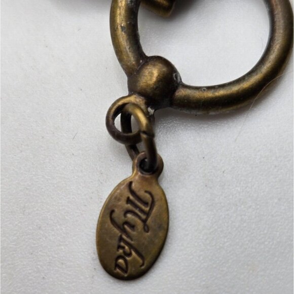 MYKA panel bracelet with multi color Swarovski crystals on bronze 7.5 inch - Picture 8 of 8